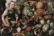 Joachim Beuckelaer, Museum national market woman with fruits, Gemuse and Geflugel